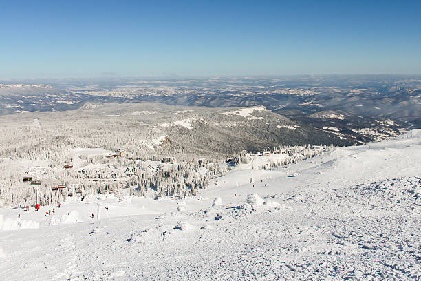 istock Snowy mountain winter landscape 504084898