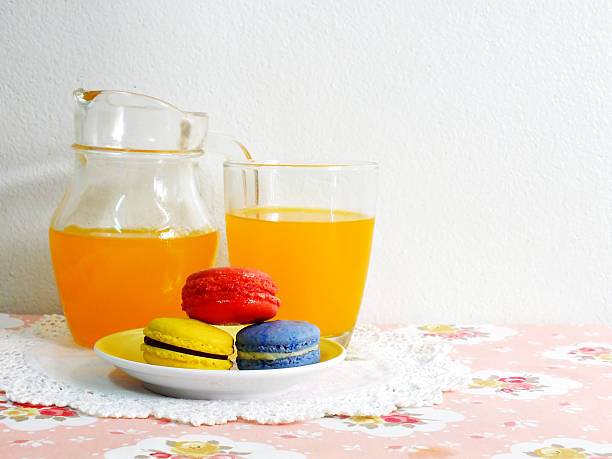 orange juice and macaroon