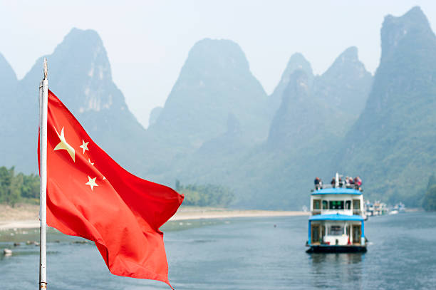 istock Chinese Flag, Lijiang River 504087012