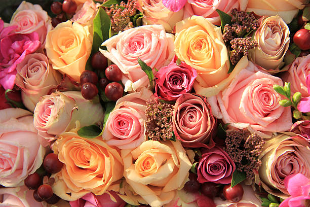 istock Pastel roses wedding arrangement 504097218