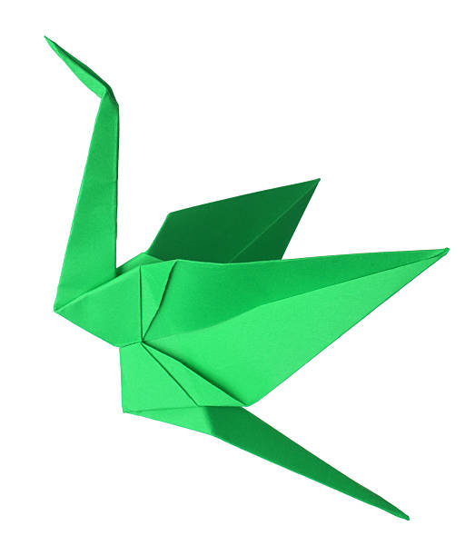 istock Green Origami Crane 504098754