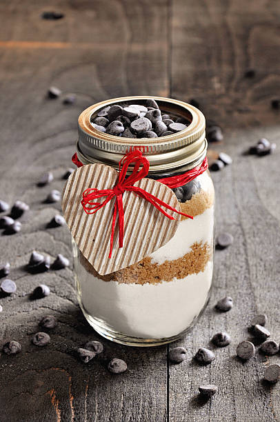 istock Chocolate chips cookie mix in a glass jar. 504101320