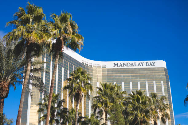 Las Vegas, USA - December 30, 2017: Mandalay Bay Hotel viewed from Las Vegas Boulevard