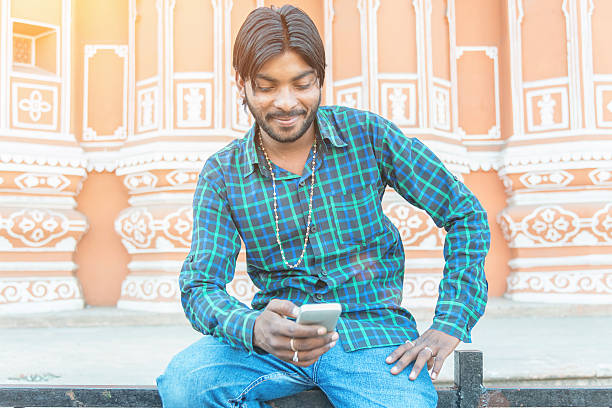 istock Indian Man Social Networking with Smart Phone in Jaipur 504105930