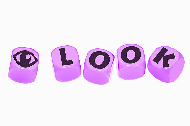 word LOOK on cubes word LOOK on cubes gawp stock pictures, royalty-free photos & images