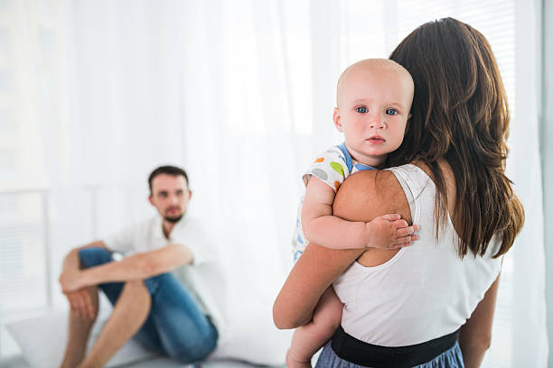 Family in conflict stock photo