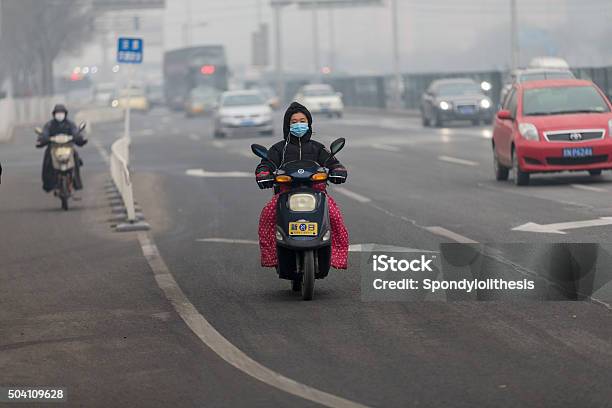Electric Bike In Beijing Stock Photo - Download Image Now - Air Pollution, Beijing, China - East Asia