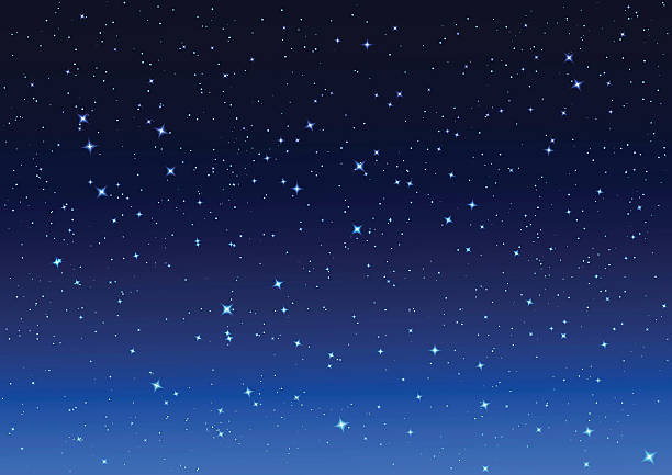 ilustraciones, imágenes clip art, dibujos animados e iconos de stock de cielo nocturno. estrellas en cielo nocturno - cielo