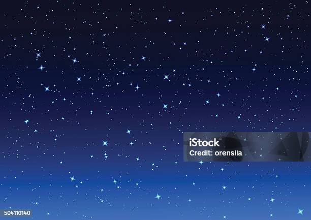 Cielo Notturno Stelle Nel Cielo Notturno - Immagini vettoriali stock e altre immagini di Stella - Stella, A forma di stella, Cielo