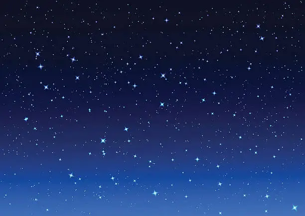 Vector illustration of Night sky. Stars in night sky