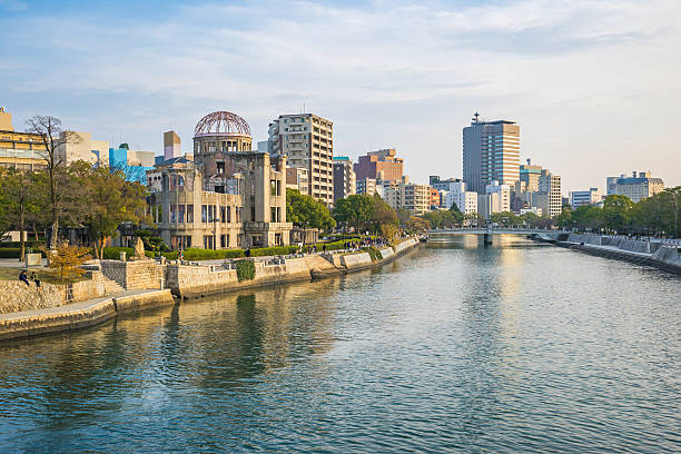 istock Hiroshima cityscape with the Atomic Dome memorial ruins 504112044