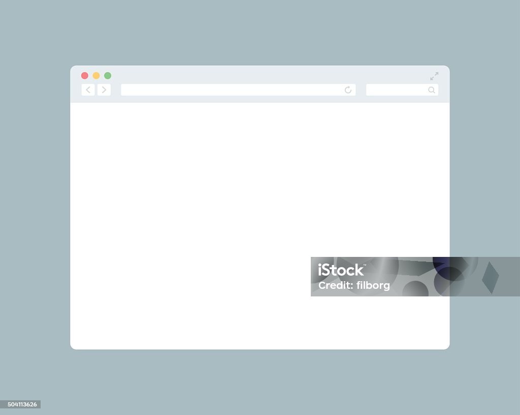 Blank Browser Window Flat blank browser window. Grey internet browser Window stock vector