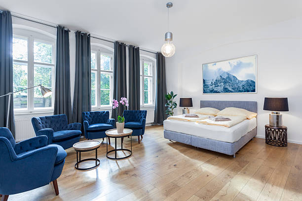istock Luxurious Modern Bedroom with Sitting Area and King Bed 504119438
