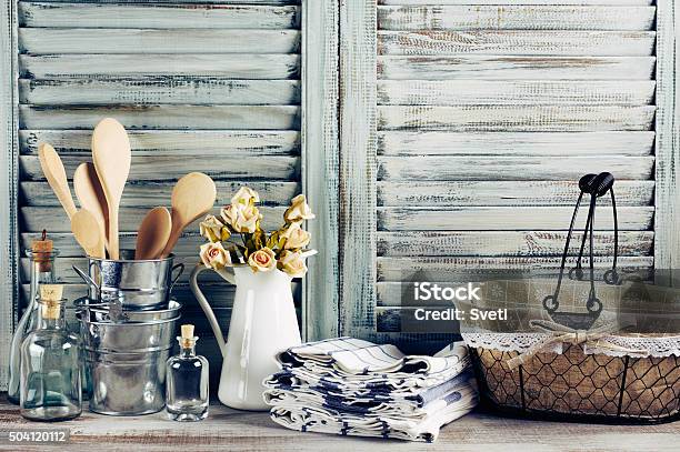 Rustic Kitchen Still Life Stock Photo - Download Image Now - Home Decor, Farmhouse, Rustic