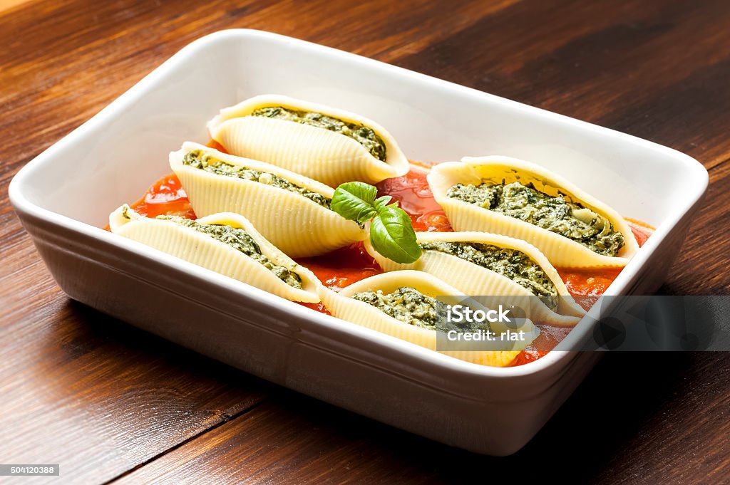 pasta Baked stuffed pasta with vegetables Baked Stock Photo