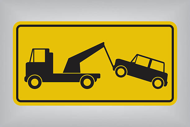 illustrations, cliparts, dessins animés et icônes de tow loin aucun panneau de stationnement - service land vehicle warning sign road