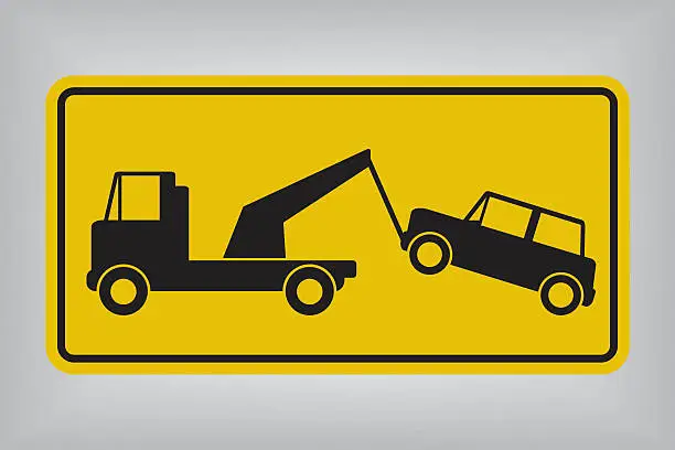 Vector illustration of Tow Away No Parking Sign