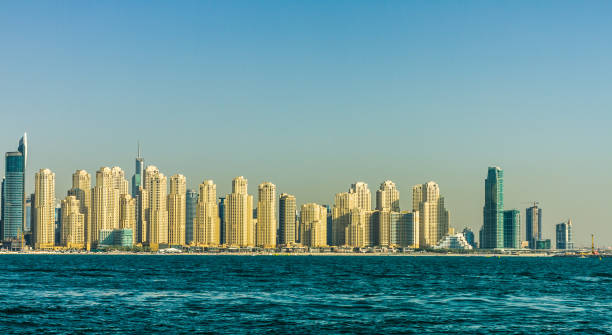 istock Wide Panoramic View of Dubai Marina 504122442