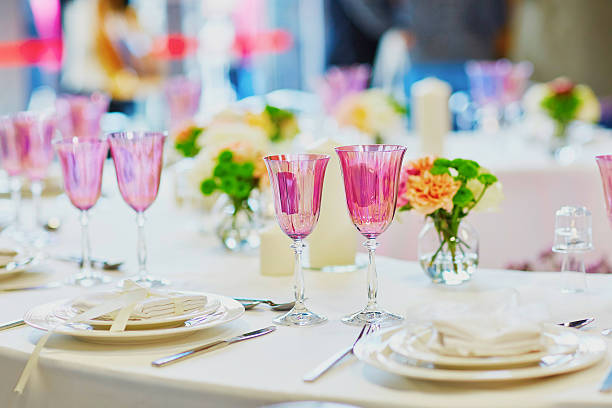 istock Table set for an event party or wedding reception 504122558