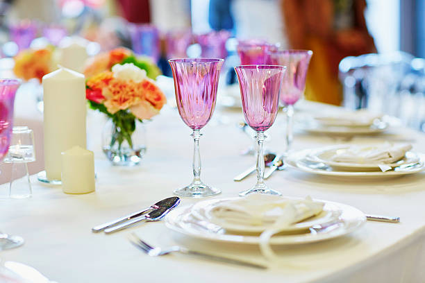 istock Table set for an event party or wedding reception 504123296