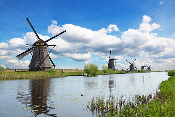 istock Windmills and water canal in Kinderdijk, Netherlands 504123800