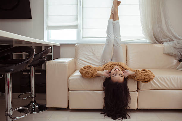 istock Young beautiful woman at home 504124660