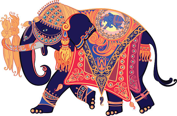 słoń indyjski - chunky jewelry stock illustrations