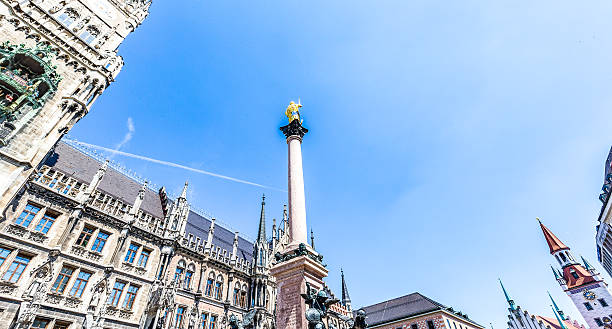 St Mary's Column with Frauenkirche, Munich, Germany.