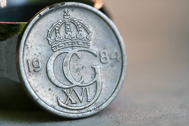 istock Old coin from Sweden , macro 504125898