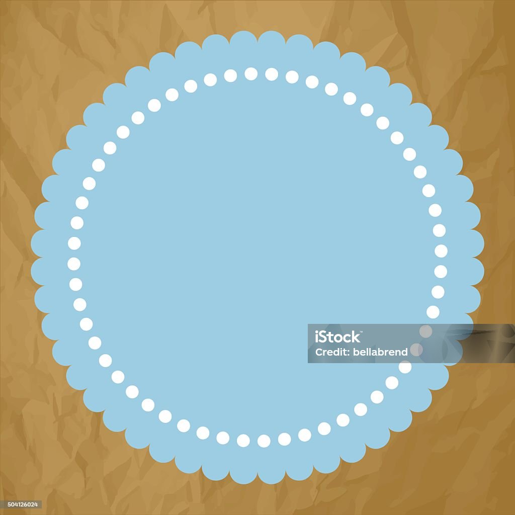 Blue Round Tag Blue Round Label With Dots On A Paper Brown Background Stock ...