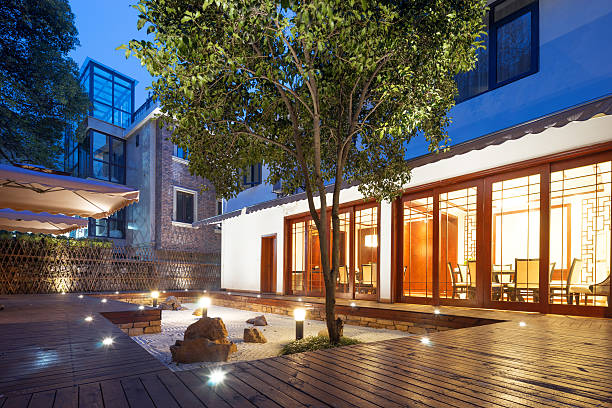 istock footpath front of modern building at night 504126620