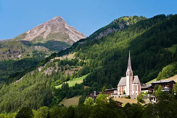 Landscape of Austria and village of Heiligenblut