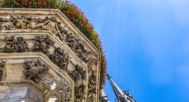 Architectural abstract view from Marienplatz, Munich, Germany
