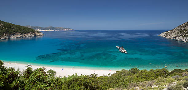 istock Panorama view of Myrtos beach. 504128576