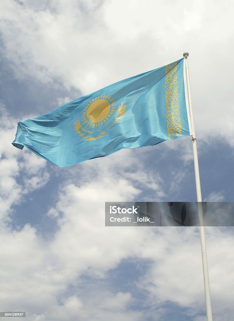 Государственный флаг Казахстана - Стоковые фото Без людей роялти-фри