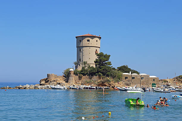 Torre del Campese, Isola del Giglio, Toscana, Italia - foto stock