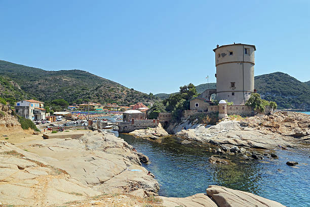 Torre del Campese, Ilha de Giglio, Toscana, Itália - fotografia de stock