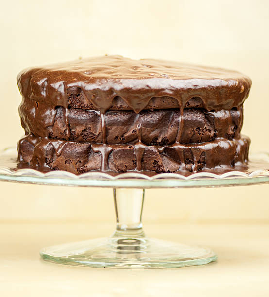 istock Delicious melted chocolate cake on brown background 504129447