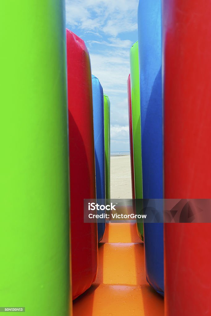 Beach Inflatable Texture Inflatable Structures On The Beach Stock Photo - Download Image Now ...
