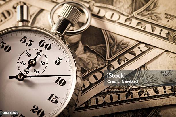 Stop Watch And Dollar Stock Photo - Download Image Now - Currency, Time, Bank Account