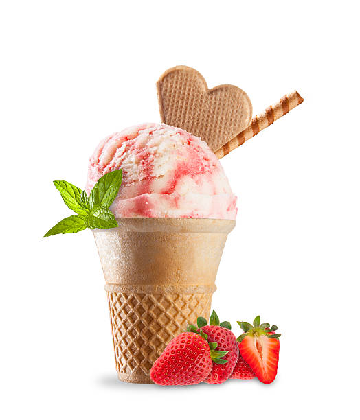 istock Strawberry Ice cream, isolated on white background 504131467