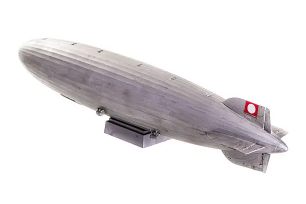 a gray zeppelin model isolated over a white background