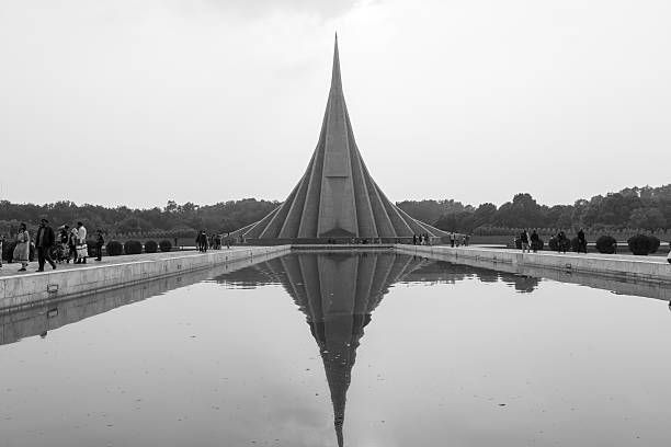 Savar Bangladesh - December 29 2015: National Martyrs' Memorial is the national monument of Bangladesh is the symbol in the memory of the valour and the sacrifice of all those who gave their lives in the Bangladesh Liberation War of 1971.