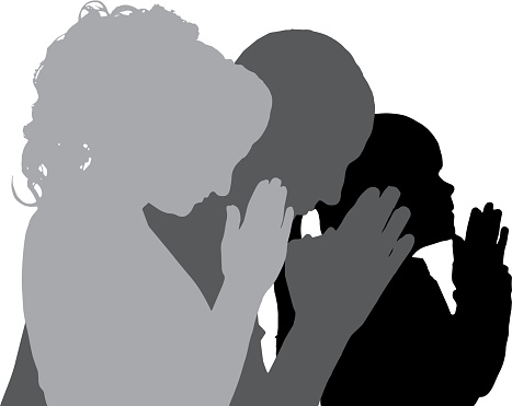 Vector silhouette of family in different situations.