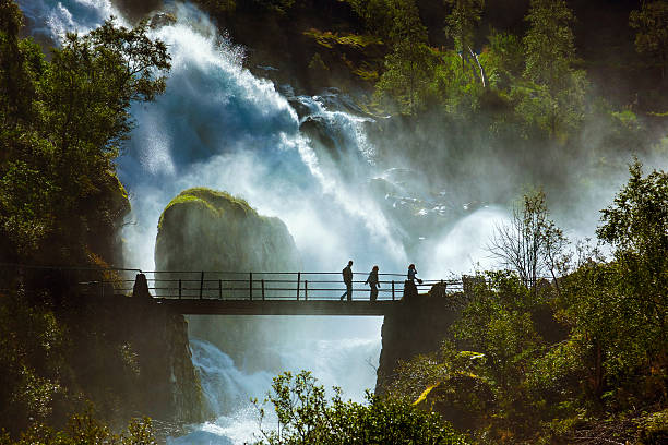 Bridge across  Multnomah Falls, Columbia River Gorge, Oregon