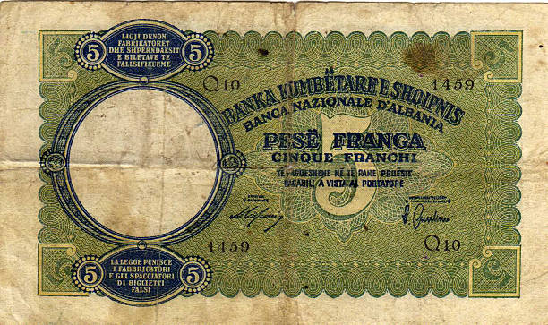 istock Old albanian money, Franga 504133400