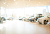 blurred  new cars dealership place