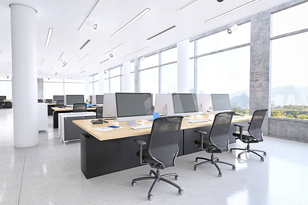 spazio moderno ufficio - furniture office chair office chair foto e immagini stock