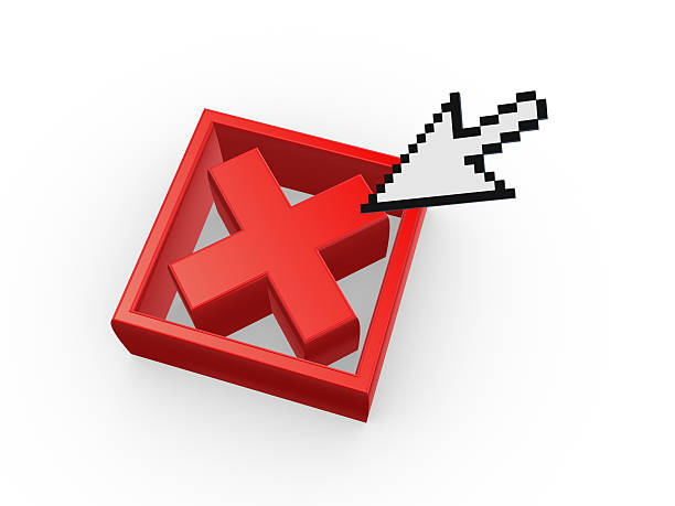istock Cursor and symbol of cross mark. 504134537
