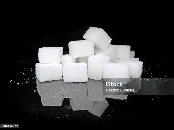 Sugar Stack Stock Photo - Download Image Now - Sugar Cube, Black Color, Black Background